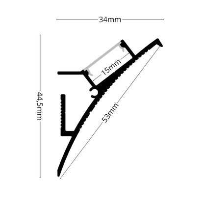 ALU Profil Wand Leiste Schiene WALLE-15 für Led Streifen indirekt 1m 2m Einputz