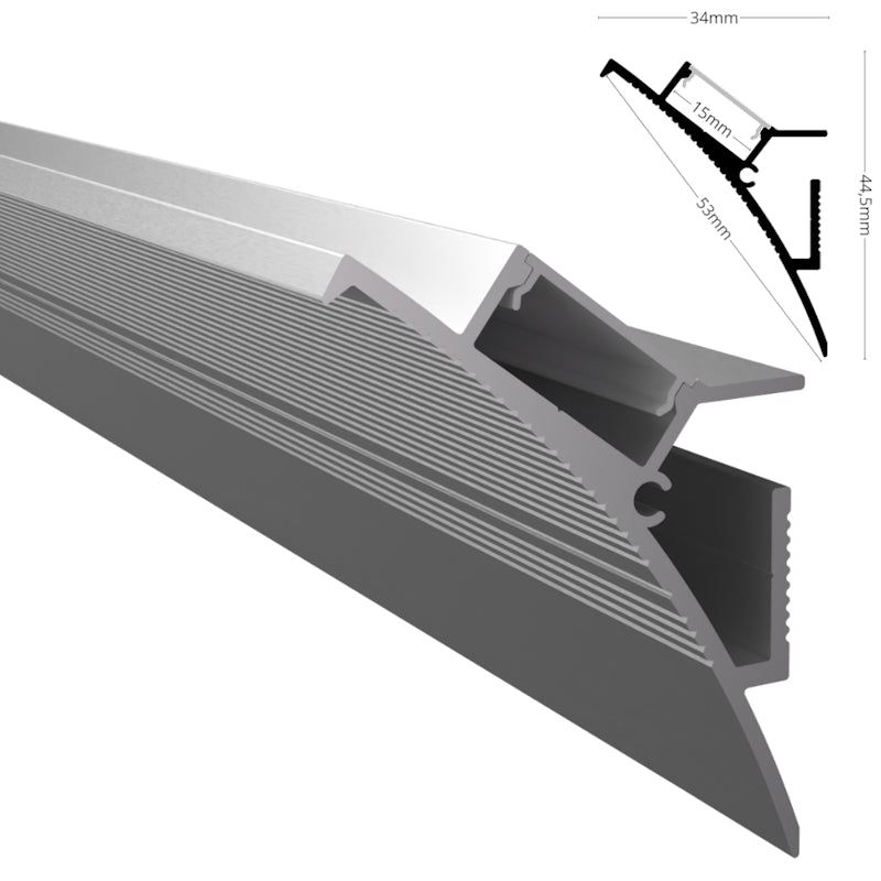 ALU Profil Wand Leiste Schiene WALLE-15 für Led Streifen indirekt 1m 2m Einputz