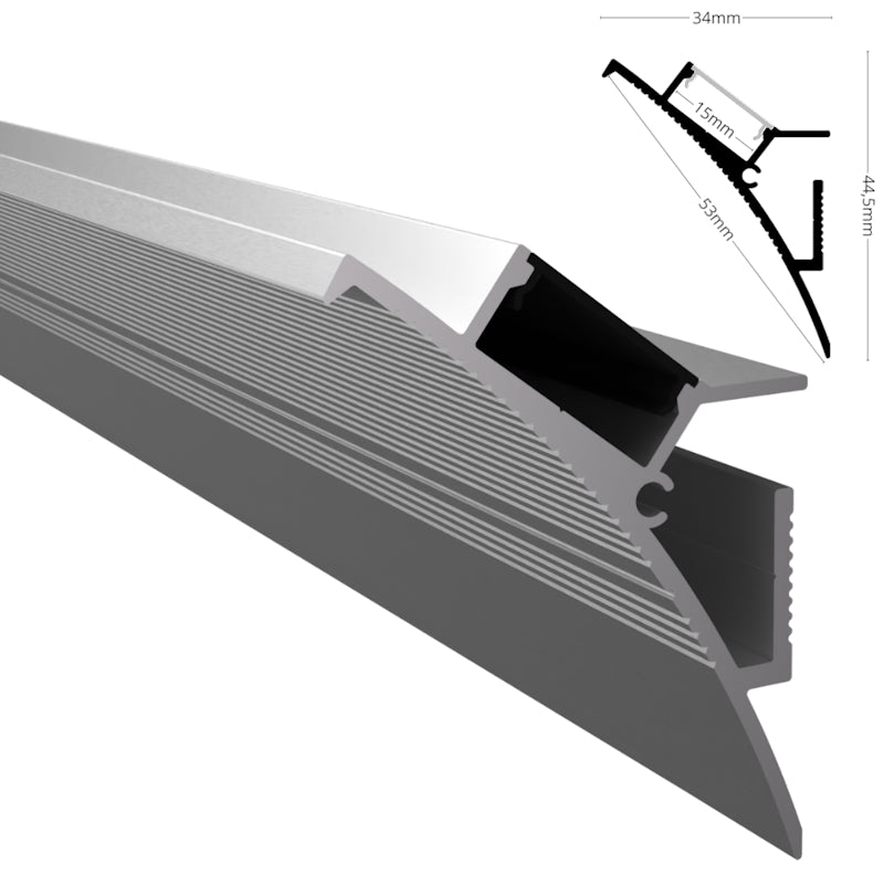ALU Profil Wand Leiste Schiene WALLE-15 für Led Streifen indirekt 1m 2m Einputz