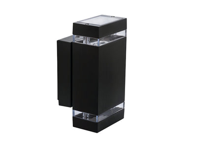 Wandlampe | Wandleuchte ZEW Eckig Schwarz IP44 GU10 230V