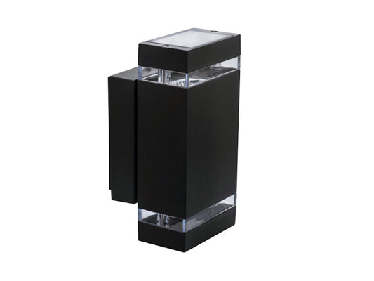 Wandlampe | Wandleuchte ZEW Eckig Schwarz IP44 GU10 230V
