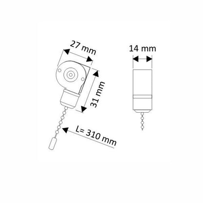 Zugschalter mit Chrom Kette zum ziehen on/off Schalter