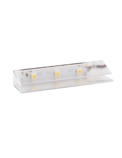 LED Glaskantenbeleuchtung PVC-Clip 0,4W weiß + 2m Anschluss MINI-AMP Stecker 12V