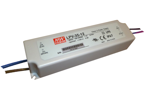 LED Trafo Netzteil 36W 1,5A 24V wasserfest MEAN WELL (LPV-35-24) IP67 Meanwell