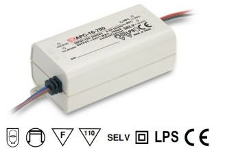 LED Netzteil/Trafo 350mA Konstantstrom 12-48V DC 4-16,8W (APC-16-350) MEAN WELL