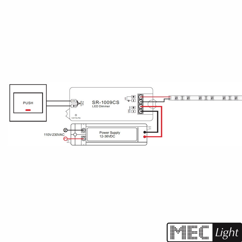 96-288W SR-ZG9101CS Taster 12-36V/DC 1x 8A LEDs Dimmer ZigBee Controller 