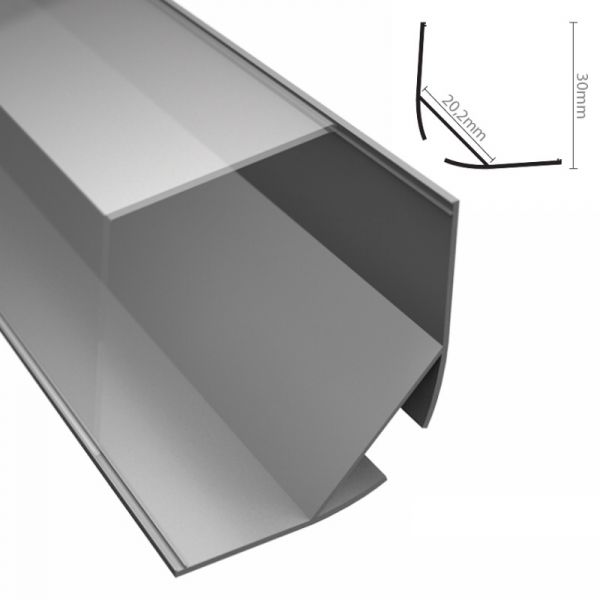 ALU Eck-Profil Leiste | Schiene "ECKIG-30" für LED Streifen + eckiger Abdeckung