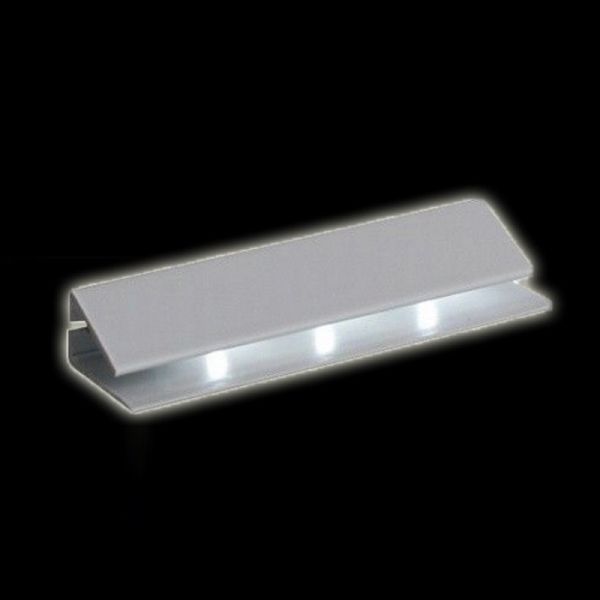 LED Glaskantenbeleuchtung PVC-Clip 0,4W weiß + 2m Anschluss MINI-AMP Stecker 12V