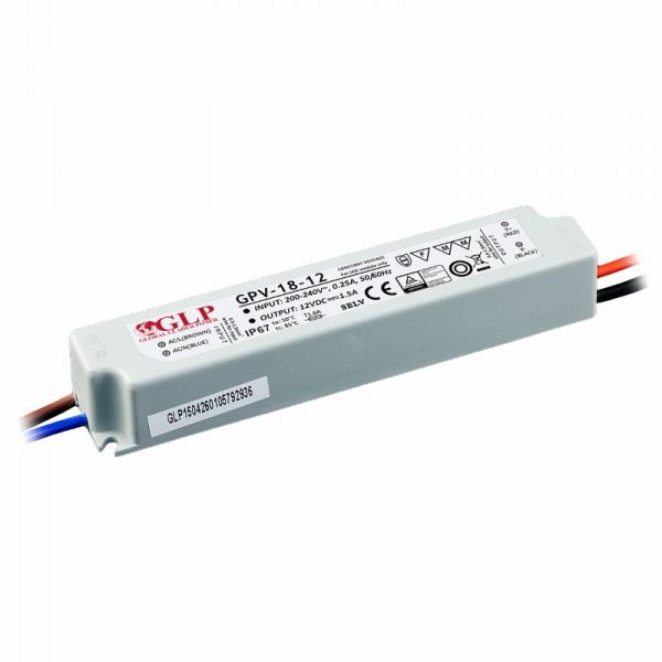LED Trafo SMD Netzteil 18W 0,75A 24V wasserfest GLP (GPV-18-24) IP67