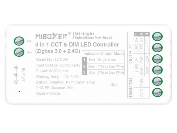 3in1 LED Controller 2-Draht/3-Draht-CCT & Single Color Zigbee 3.0+2,4GHz MiBoxer