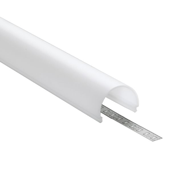 (9,95€/m) 2m Klick Abdeckung D9 halb rund für unsere ALU Profile "VARIO" milchig