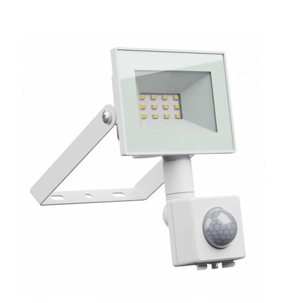 LED Fluter / Scheinwerfer / Strahler 10W 750Lm mit Bewegungsmelder weiß IP44