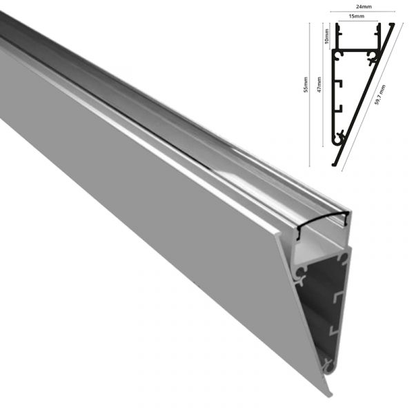 ALU Profil Wand Leiste | Schiene WALL in weiß für Led Streifen 1m | 2m Aufbau