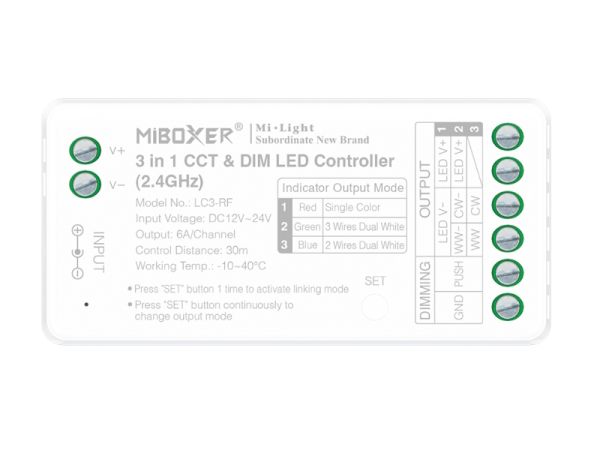 3in1 LED Controller 2-Draht/3-Draht-CCT & Single Color 2,4 GHz MiBoxer