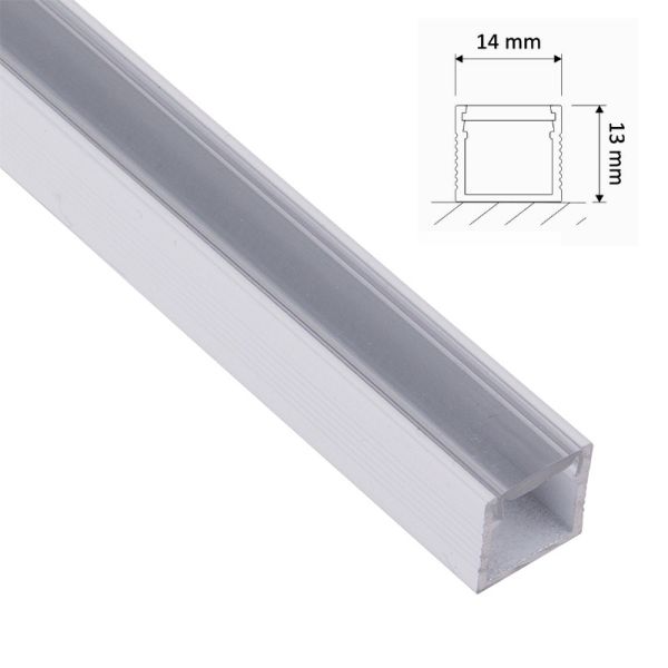 ALU Profil | Schiene | Leiste LINE in weiß für LED Streifen + Abdeckung