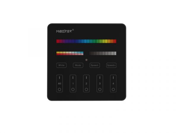 3in1 Wandsteuerung 4-Zonen RGB/RGBW/ RGB+CCT Panel Fernbedienung schwarz Miboxer