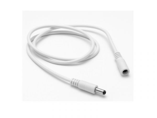 1m Verlängerungs/Verbindungs-Kabel mit 2,1x5,5mm Jack Stecker (män.+weib.) weiß