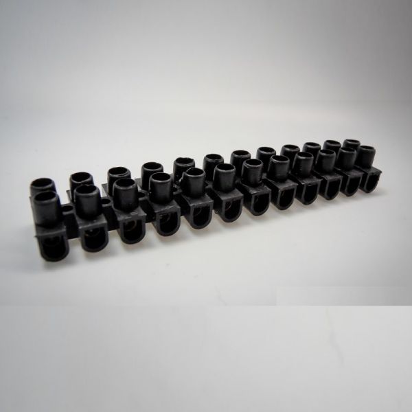 12 Polige Lüsterklemme 2,5mm² / 3A in schwarz / weiß (6 Verbindungen)