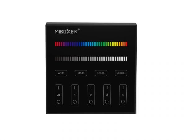 2in1 Wandsteuerung 4-Zonen RGB/RGBW Panel Fernbedienung schwarz Miboxer