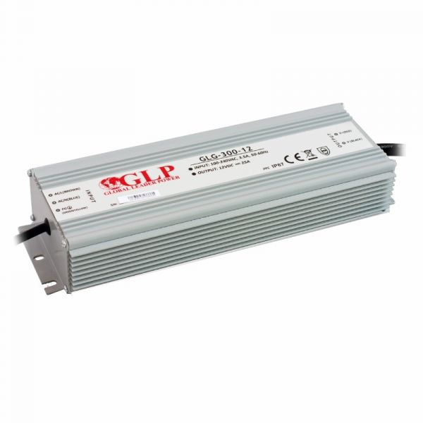LED Trafo Netzteil mit PFC 12V 300W 25A wasserfest GLP (GLG-300-12) IP67