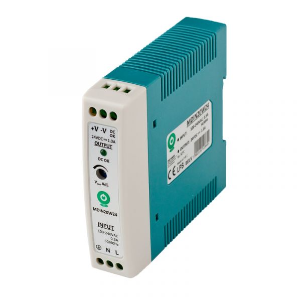 Hutschienen LED Trafo 24V/DC 24W 1A DIN-Rail Netzteil (MDIN20W24) Treiber