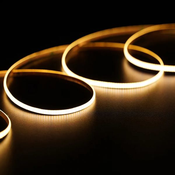 1m SLIM 5mm COB Streifen 24V 7W 630Lm 480x LEDs/m RA90 warm weiß (2900K) IP66
