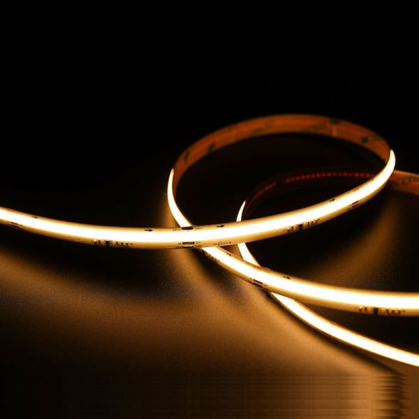 1m Flow Running COB Streifen 24V 12W 900Lm 360xLEDs/m RA90 warm weiß 2700K IP66