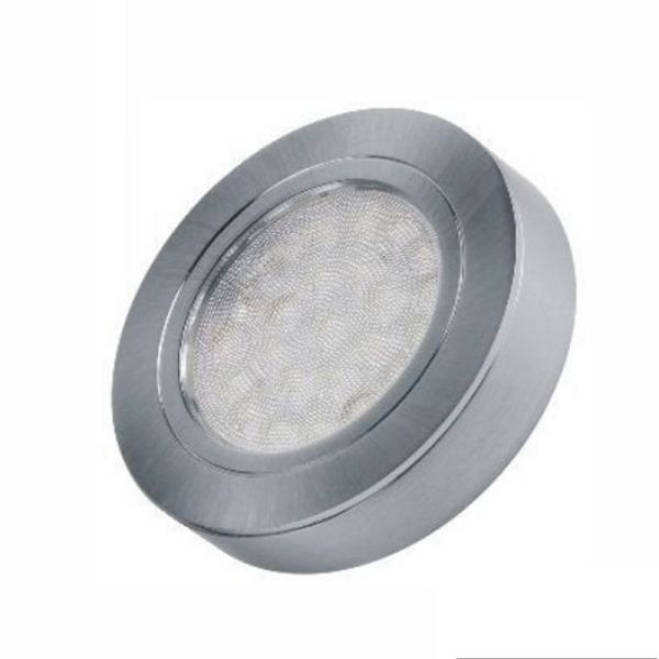 LED AUFBAU OVAL Möbel /Unterbauleuchte, Silber gebürstet kaltweiß (6000k) 12V/2W