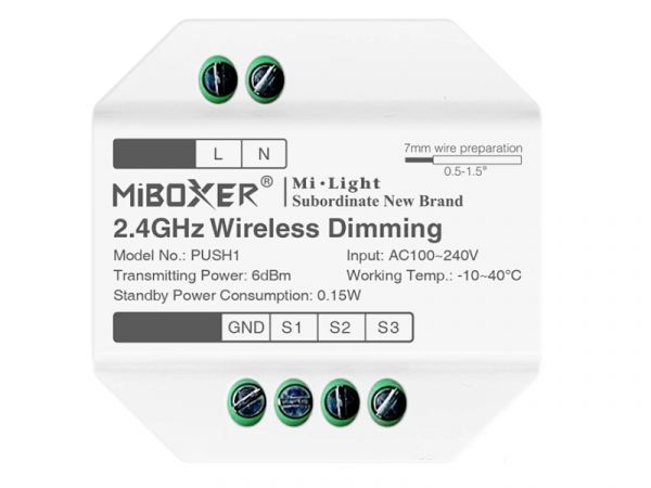 PUSH1 2.4GHz Funk-Dimmer (RGB+CCT) MiBoxer
