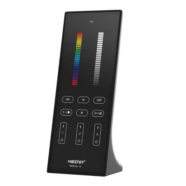 3in1 LED Funk-Fernbedienung 2,4 GHz RGB RGBW RGB+CCT 3-Zonen Touch schwarz