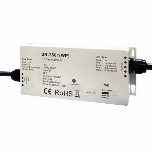 RF Empfänger wasserfest 12-36V Funk max. 4x 5A (SR-2501N-WP)
