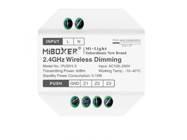 PUSH1-3 2,4GHz Funk-Dimmer (3-Zonen) MiBoxer
