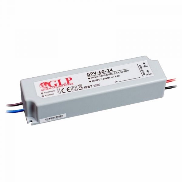 LED Trafo Netzteil 24V 60W 2,5A wasserfest Schaltnetzteil (GPV-60-24E) IP67