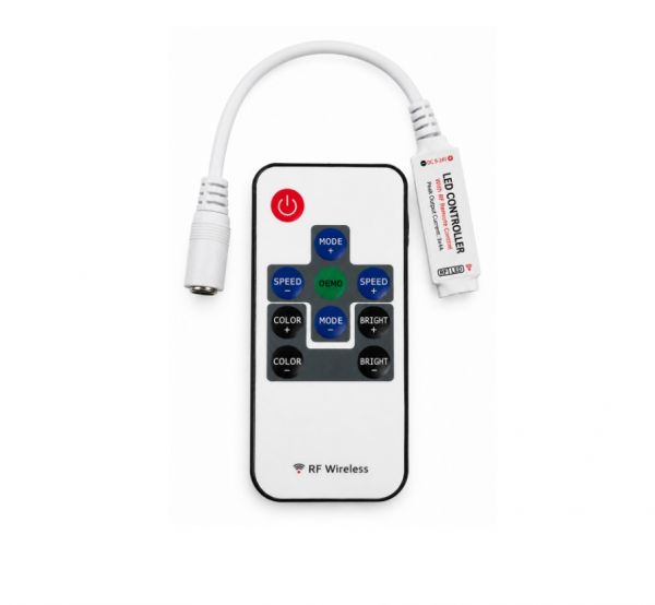 RGB LED Mini Controller Funk 5-24V 3x4A, Fernbedienung, 4-PINGabel Jack-Stecker
