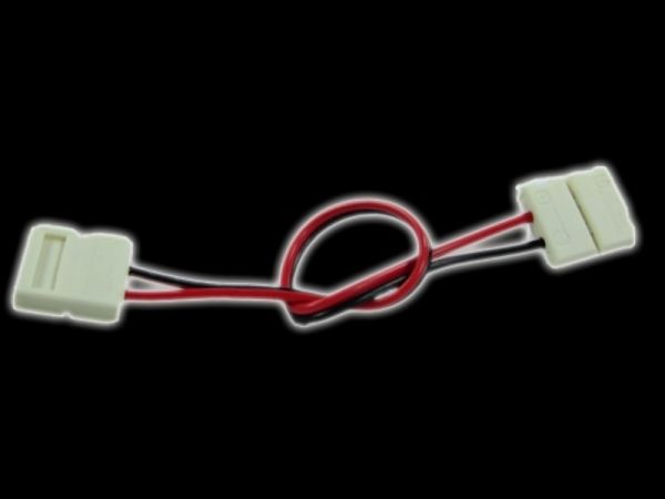 2 Pin Klapp Verbinder 12cm Kabel 2 LED/SMD Streifen mit 10mm (3 Chip Stripes