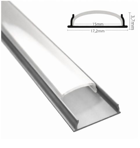 ALU Profil | Leiste | Schiene AUFBAU-FLEX für Led Streifen + Klick Abdeckung