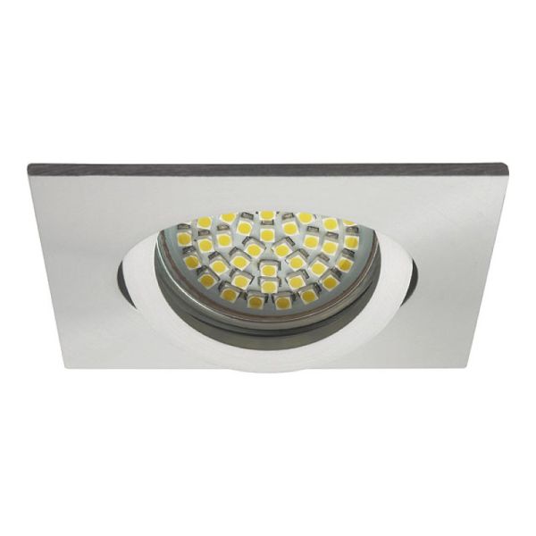 Einbaurahmen MR16/GU10 eckig/schwenkbar "EVITL" 70-75mm DA Aluminium gebürste
