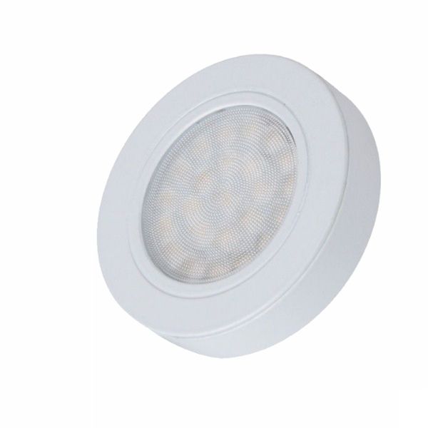 LED AUFBAU OVAL Möbel /Unterbauleuchte in weiß, kalt weiß (6000k) 12V/2W D=65mm