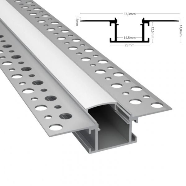 10x LED Aluminiumprofil 2m Mit Milchiger Abdeckung – Für LED-Streifen, 20m Gesamtlänge, Zum Einbau