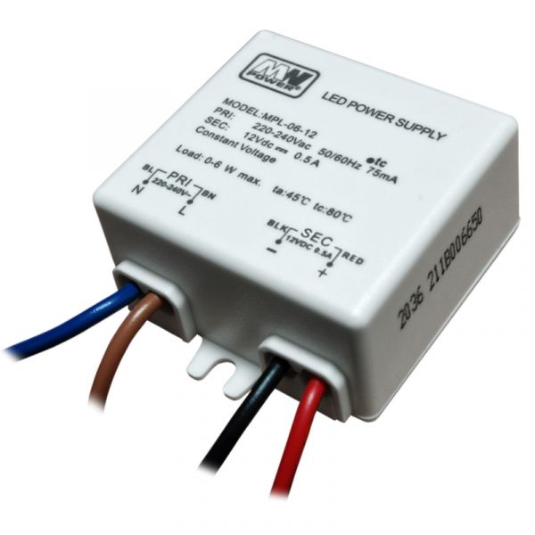SLIM LED Trafo / Netzteil 24V 6W 0.25A (MPL-06-24) Mini Einbaudose Unterputzdose