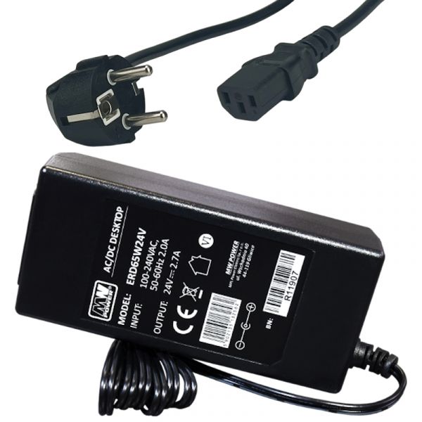 LED Stecker Netzteil / Trafo 24V/DC 60W 2,7A Led Leuchten an 230V/AC desktop