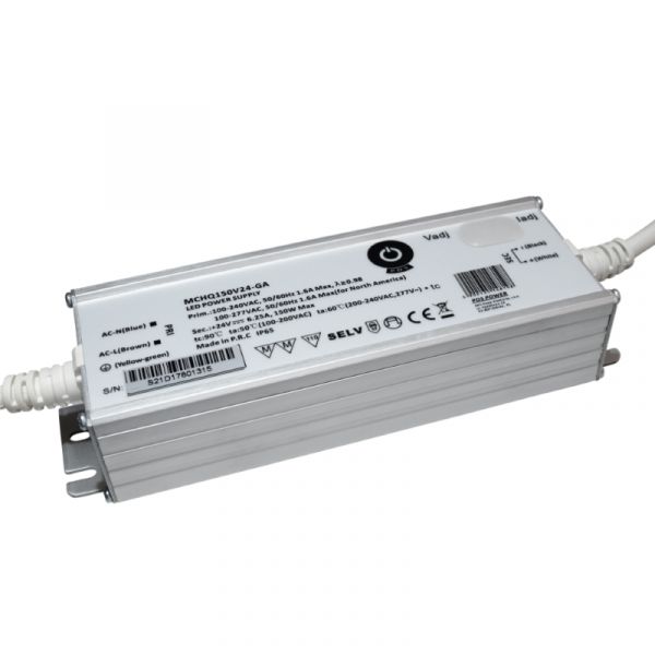 LED Trafo Netzteil PFC 24V 150W 6,25A MM justierbar (MCHQ150V24-GA) IP65