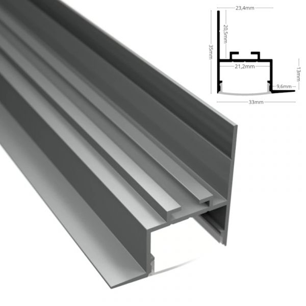 ALU Profil Leiste SCHATTENFUGE-20 Schiene Rigips für Led Streifen 1m 2m