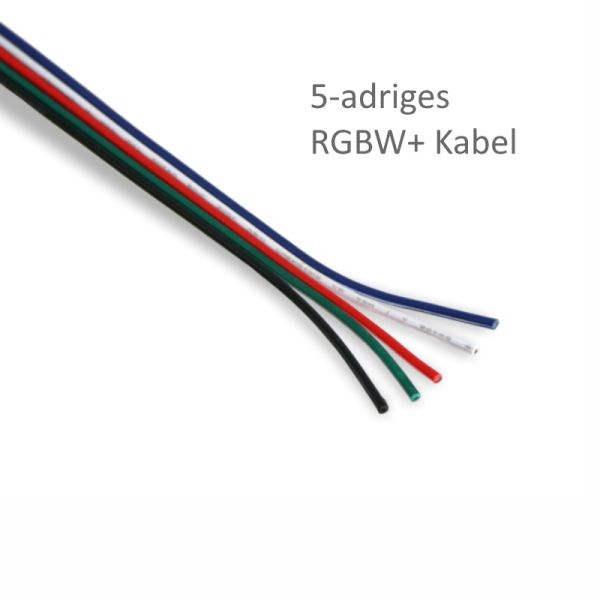 1m-100m LED RGBW Kabel 5 adrige flache Leitung RGB(W) RGB-W Litze Leitung