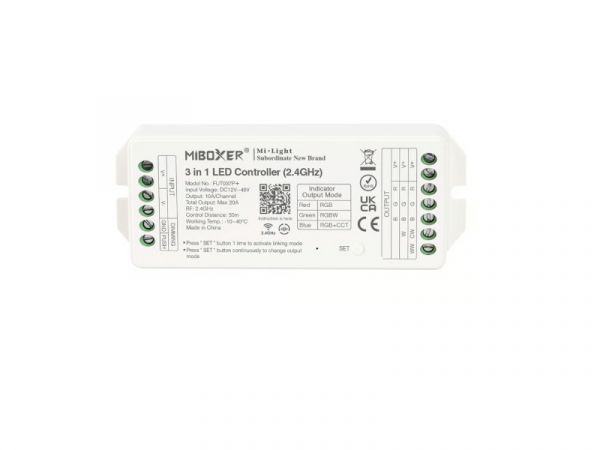 3in1 LED-Controller 2,4G für RGB/RGBW/RGB+CCT 12–48V DC 20A Miboxer