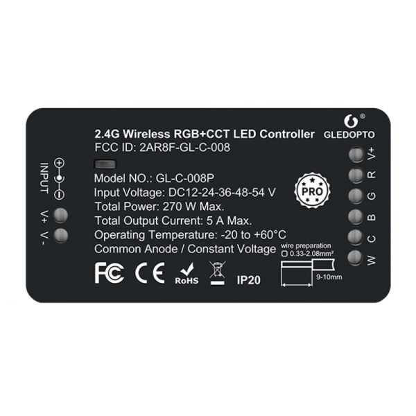 Zigbee RGB+CCT Controller / Steuergerät LEDs 12-24-36-48-54V/DC 5A Alexa Hue