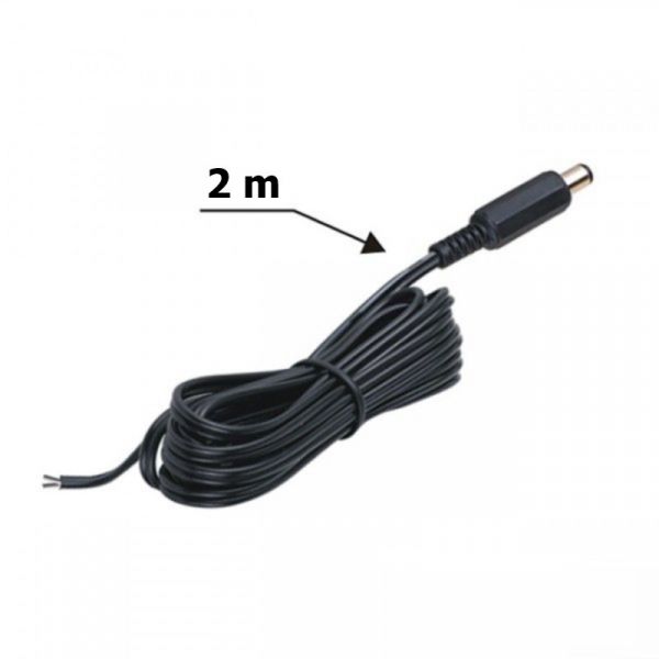 (1,98€/m) 2m Verlängerungs/Anschluss-Kabel mit 2,1x5,5mm Jack Stecker (män.) schwarz