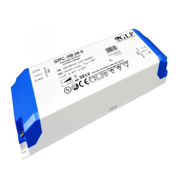 Slim Line LED Trafo / Netzteil dimmbar 24V DC 100W 4,2A (GTPC-100-24-D) MM