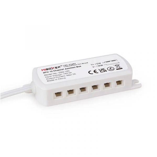 12-Kanal Anschlusskasten 2-polig 24V DC 7A Dupont Verteilerbox 1m Kabel