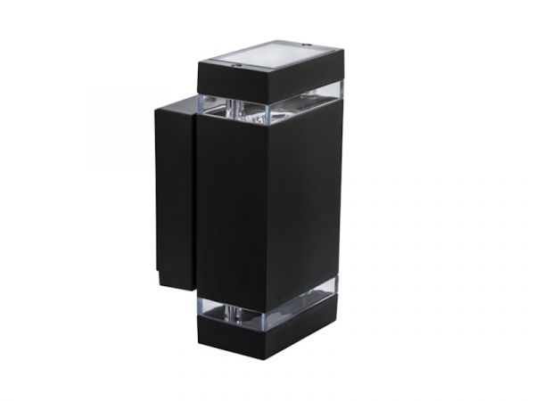Wandlampe | Wandleuchte ZEW Eckig Schwarz IP44 GU10 230V